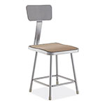National Public Seating 6300 Series HD Square Seat Stool w/Backrest, Supports 500 lb, 17.5