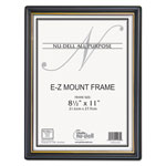 Nudell Plastics EZ Mount Document Frame with Trim Accent, Plastic Face , 8.5 x 11, Black/Gold orginal image