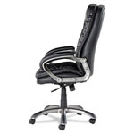 OIF Executive Swivel/Tilt Leather High-Back Chair, Supports up to 250 lbs., Black Seat/Black Back, Black Base view 3
