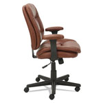 OIF Swivel/Tilt Leather Task Chair, Supports up to 250 lbs., Chestnut Brown Seat/Chestnut Brown Back, Black Base view 1