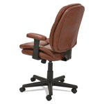 OIF Swivel/Tilt Leather Task Chair, Supports up to 250 lbs., Chestnut Brown Seat/Chestnut Brown Back, Black Base view 3
