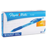Papermate® Profile Retractable Ballpoint Pen, Bold 1.4mm, Blue Ink/Barrel, Dozen view 1