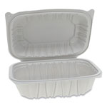 Pactiv Vented Microwavable Hinged-Lid Takeout Container, 9 x 6 x 3.1, White, 170/Carton view 1