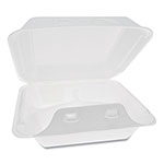 Pactiv SmartLock Foam Hinged Containers, Medium, 8 x 8.5 x 3, 3-Compartment, White, 150/Carton view 1