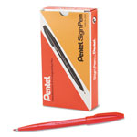 Pentel Sign Pen Color Marker, Extra-Fine Bullet Tip, Red, Dozen view 2