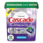 Cascade Platinum Plus ActionPacs Dishwasher Detergent Pods, Fresh Scent, 28.4 oz Tub, 52/Tub, 3 Tubs/Carton view 1