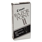 Pilot Razor Point II Stick Porous Point Marker Pen, 0.2mm, Black Ink/Barrel, Dozen view 1
