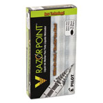 Pilot V Razor Point Liquid Ink Stick Marker Pen, 0.5mm, Black Ink, Gray Barrel, Dozen view 1