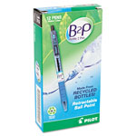 Pilot B2P Bottle-2-Pen Retractable Ballpoint Pen, 1mm, Black Ink, Translucent Blue Barrel, Dozen view 1