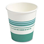 Perk™ Paper Hot Cups, 10 oz, White/Teal, 50/Pack view 2
