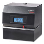 Pyramid 3700 Heavy-Duty Time Clock and Document Stamp, LCD Display, Black view 1