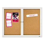 Quartet® Enclosed Bulletin Board, Natural Cork/Fiberboard, 48 x 36, Silver Aluminum Frame view 1