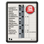Quartet® Employee In/Out Board, Porcelain, 11 x 14, Gray, Black Plastic Frame view 1