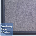 Quartet® Contour Fabric Bulletin Board, 36 x 24, Light Blue, Plastic Navy Blue Frame view 3