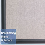 Quartet® Contour Fabric Bulletin Board, 36 x 24, Gray Surface, Black Plastic Frame view 3