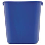 Rubbermaid Small Deskside Recycling Container, Rectangular, Plastic, 13.63 qt, Blue view 2