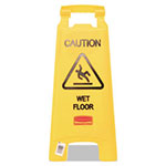 Rubbermaid Caution Wet Floor Floor Sign, Plastic, 11 x 12 x 25, Bright Yellow, 6/Carton view 2
