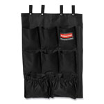 Rubbermaid Fabric 9-Pocket Cart Organizer, 19.75 x 1.5 x 28, Black view 3