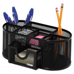 Eldon Mesh Pencil Cup Organizer, Four Compartments, Steel, 9 1/3 x 4 1/2 x 4, Black view 3