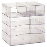 Rubbermaid Optimizers Four-Way Organizer with Drawers, Plastic, 10 x 13 1/4 x 13 1/4, Clear view 1