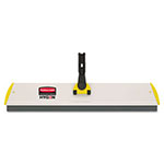 Rubbermaid HYGEN Quick Connect S-S Frame, Squeegee, 24w x 4 1/2d, Aluminum, Yellow view 1