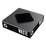 Safco Public Square Recycling Container Lid, Square Opening, 15.25 x 15.25 x 2, Black view 2