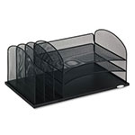 Safco Onyx Desk Organizer with Three Horizontal and Three Upright Sections, Letter Size Files, 19.5