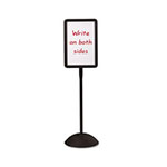 Safco Double Sided Sign, Magnetic/Dry Erase Steel, 18 x 18, White, Black Frame view 2