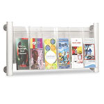 Safco Luxe Magazine Rack, 3 Compartments, 31.75w x 5d x 15.25h, Clear/Silver view 1
