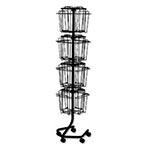 Safco Wire Rotary Display Racks, 16 Compartments, 15w x 15d x 60h, Charcoal view 1