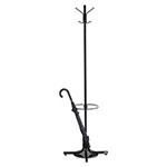 Safco Metal Costumer w/Umbrella Holder, Four Ball-Tipped Double-Hooks, 21w x 21d x 70h, Black view 2