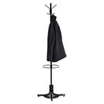 Safco Metal Costumer w/Umbrella Holder, Four Ball-Tipped Double-Hooks, 21w x 21d x 70h, Black view 3