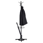 Safco Metal Costumer w/Umbrella Holder, Four Ball-Tipped Double-Hooks, 21w x 21d x 70h, Black view 4