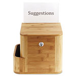Safco Bamboo Suggestion Box, 10 x 8 x 14, Natural view 3