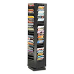 Safco Steel Rotary Magazine Rack, 92 Compartments, 14w x 14d x 68h, Black view 2