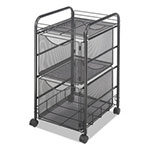 Safco Onyx Mesh Mobile Double File, One-Shelf, 15.75w x 17d x 27h, Black view 1