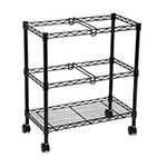 Safco Two-Tier Rolling File Cart, 25.75w x 14d x 29.75h, Black view 1
