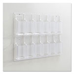 Safco Reveal Clear Literature Displays, 12 Compartments, 30w x 2d x 20.25h, Clear view 1
