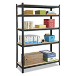 Safco Boltless Steel/Particleboard Shelving, Five-Shelf, 48w x 18d x 72h, Black view 1