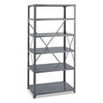 Safco Commercial Steel Shelving Unit, Six-Shelf, 36w x 24d x 75h, Dark Gray view 4