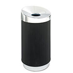 Safco At-Your-Disposal Vertex Receptacle, Round, Polyethylene, 38 gal, Black/Chrome view 1