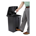 Safco Large Capacity Plastic Step-On Receptacle, 17 gal, Black view 2