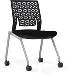 Mayline Thesis - Flex Back, Armless - Black Fabric Seat - Poly Back - Gray Frame - Four-legged Base - 2 / Carton orginal image