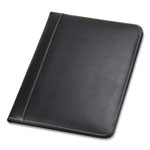 Samsill Contrast Stitch Leather Padfolio, 8 1/2 x 11, Leather, Black view 4