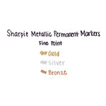 Sharpie® Metallic Fine Point Permanent Markers, Bullet Tip, Gold-Silver-Bronze, 6/Pack view 3