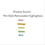 Sharpie® Retractable Highlighters, Chisel Tip, Assorted Fluorescent Colors, 5/Set view 1