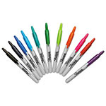 Sharpie® Retractable Permanent Marker, Fine Bullet Tip, Assorted Colors, 12/Set view 1