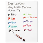 Expo® Low-Odor Dry-Erase Marker, Broad Chisel Tip, Blue, Dozen view 5