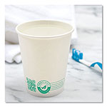 Solo Compostable Paper Hot Cups, ProPlanet Seal, 10 oz, White/Green, 1,000/Carton view 3