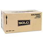 Solo Guildware Heavyweight Plastic Forks, Black, 1000/Carton view 2